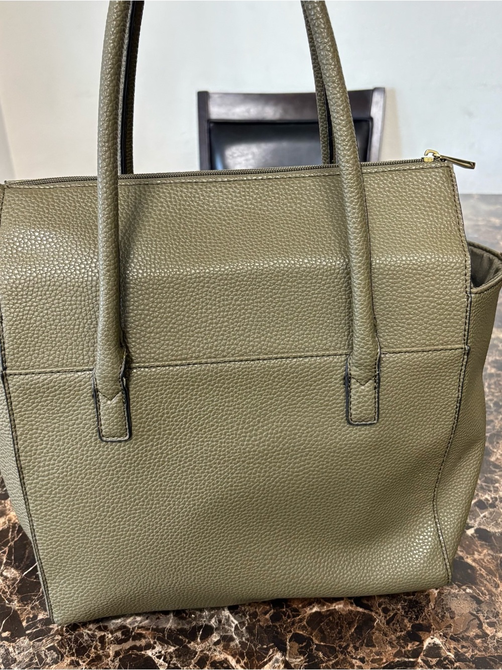 Kenneth Cole Reaction Olive Green Pebbled Tote - Picture 8 of 8